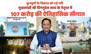 मुख्यमंत्री विष्णुदेव साय ने कुनकुरी नगर को दी 107 करोड़ 32 लाख रुपये की ऐतिहासिक विकास सौगात