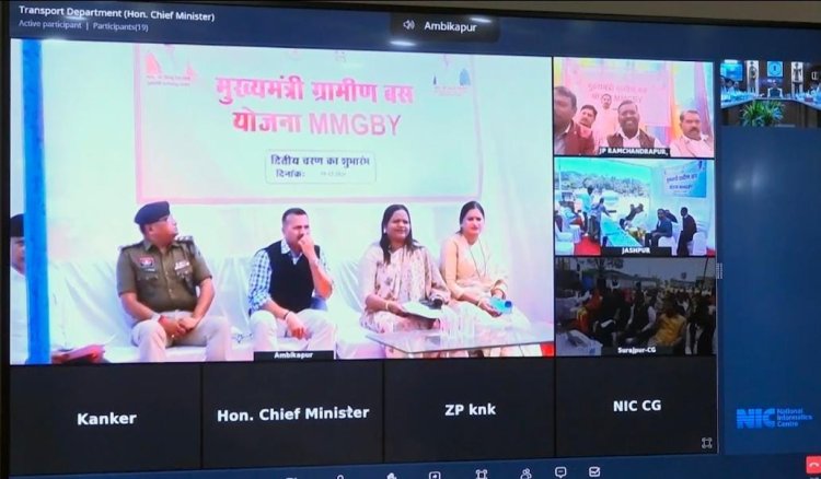 रायपुर : मुख्यमंत्री ग्रामीण बस योजना का दूसरा चरण शुरू, 180 नए गांव जुड़े बस सुविधा से,,,